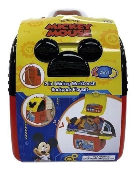 Valija Mochila Mickey Banco Herramientas Set Backpack 2 En 1 1