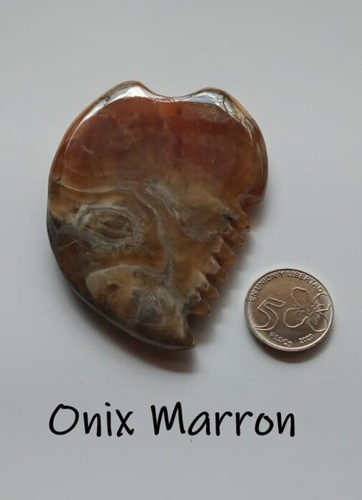 Guasha Dentada Grande, Masajeador Facial De Ónix Marron 1