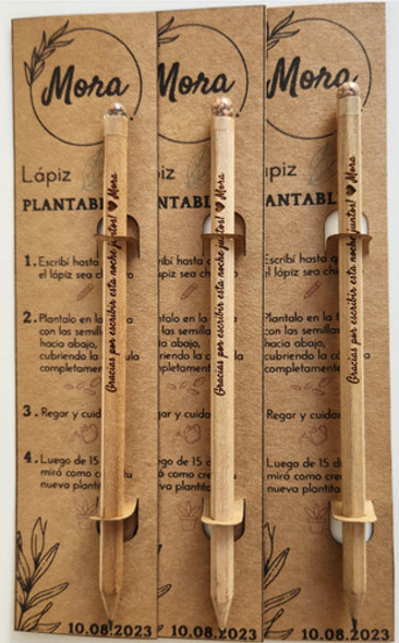 Lápiz Plantable Personalizado X 10 + Tarjeta Porta Lápiz 0