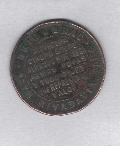 Ficha De 2 Ctvos - Casa De Prestamos - Bric A Brac - Años 20 1