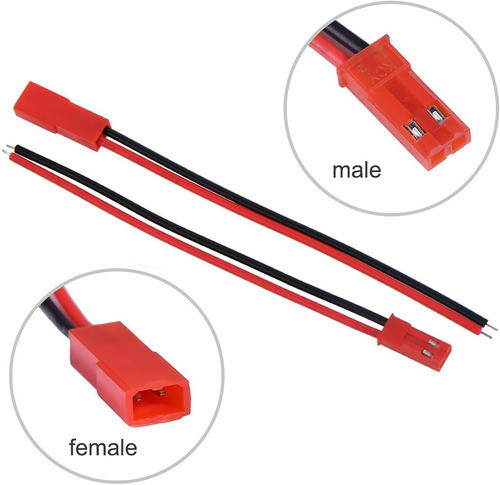 Conector Jst Rcy 2 Pines Siliconado Par Macho Hembra 10cm 1