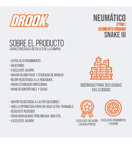 Cubierta Drook 2.75-17 Tt 6 Telas New Crypton / Wave 110 1