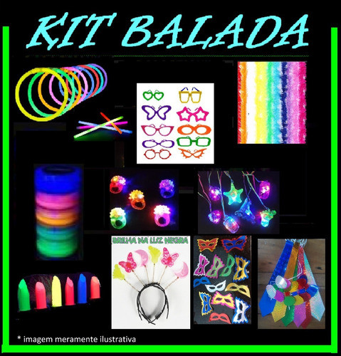 Kit Balada Festa Formatura 150 Itens-neon,piscas,plaquinhas 1