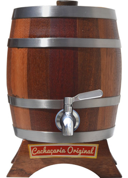 Barril, Corote Vertical Jatobá 1l Torneira Luxo Aço Inox 0