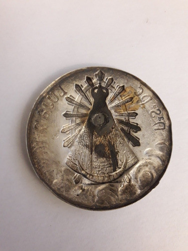 Medalla Virgen Lujan Placa Bajo Relieve Antigua 1