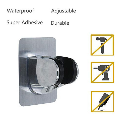 Soporte De Cabezal De Ducha De Cromo Adhesivo Fuerte Soporte 1