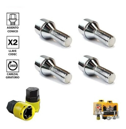 Antirrobo De Rueda Wheel Locks - Bmw Serie 1 2 3 Mini Cooper 1