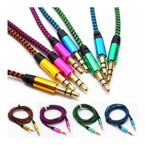 Cable Auxiliar Jack 3.5mm Macho Macho Mallado | 1 Mtr Musica 1