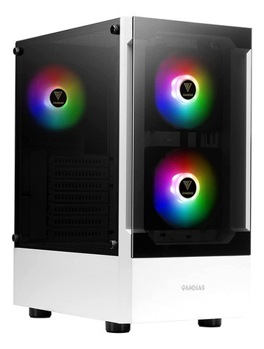 Zeus Gamdias White Rgb Gaming Atx Mid Tower Pc Case Con Pane 0