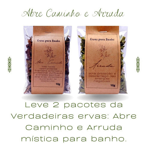Kit 2 Ervas Desidratada Para Banho | Arruda E Abre Caminho 1