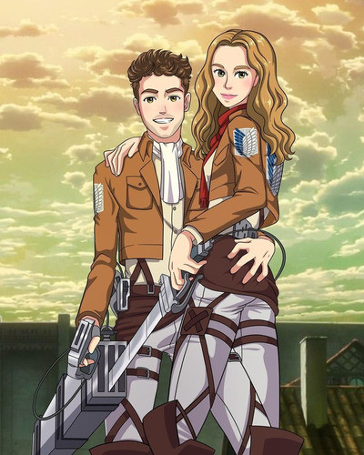 Retrato Anime 2 Personas Dibujo A Pedido Personalizado 0