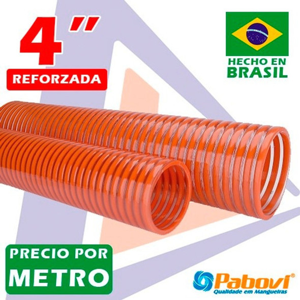 Motobomba Agua Manguera Succion Anillada 4  Precio X Mt Ref 1