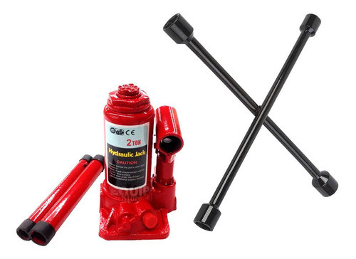 Kit Crique Botella Auto 2 Tn Toneladas + Llave Cruz 2000kg 0