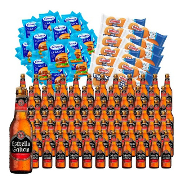 72 Hamburguesas Schneck +tortugas+ 72 Estrella Galicia 330cc 0