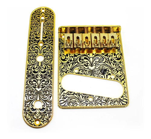 Ponte + Placa Dourada Guitarra Telecaster Produto Premium 0