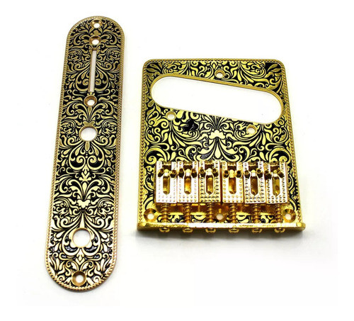 Ponte + Placa Dourada Guitarra Telecaster Produto Premium 1