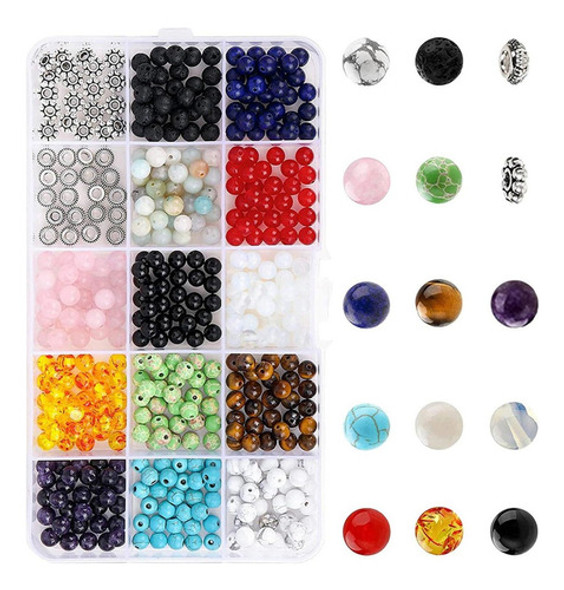 410 Peças De Contas De Pedra Natural Mistas De Cristal De 6 0