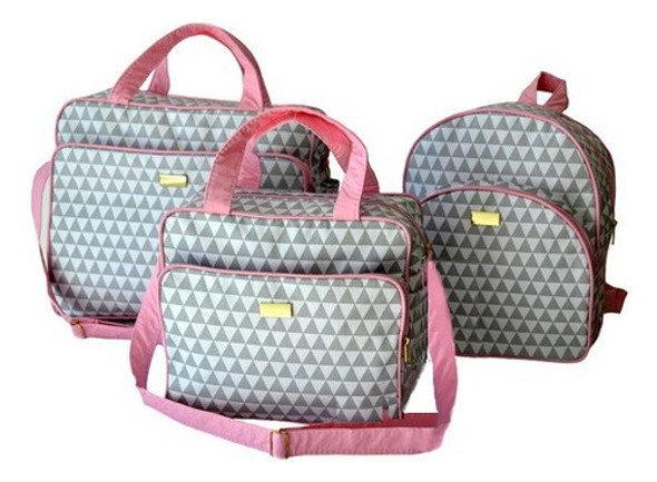 Kit Bolsa Mala Bebê Menino - Rosa 3pç Com Mochila 0