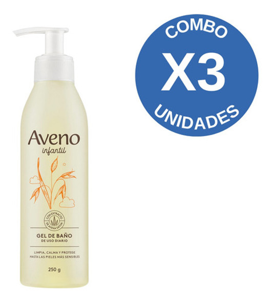 Combo X3 Aveno Gel De Baño Infantil 250gr 1 Combo X3 Aveno Gel De Baño Infantil 250gr 1