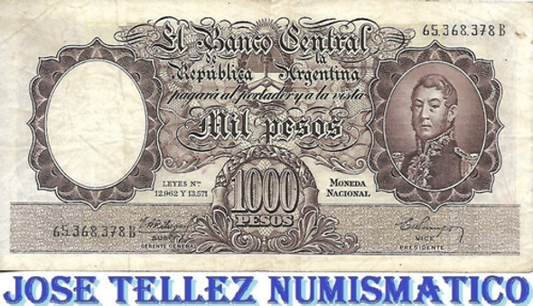 Bottero 2147a $ 1000 Moneda Nacional Mb Palermo 0