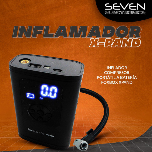 Inflador Electrico Foxbox Recargable Bicicleta Xpand 1