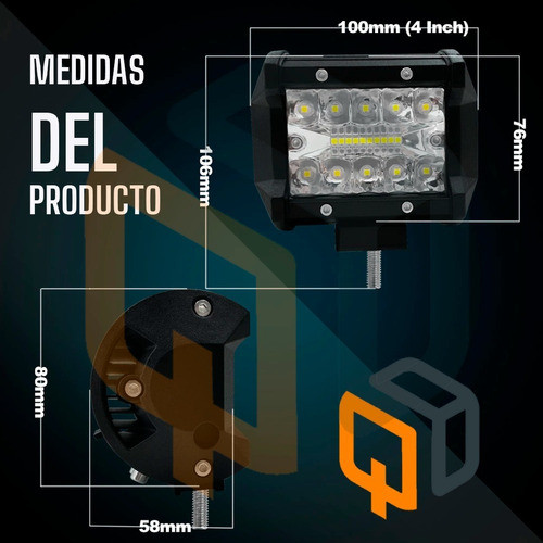 Kit Faros Reflector Auxiliar Led 60w 12v 24v 4x4 Camion Auto 1