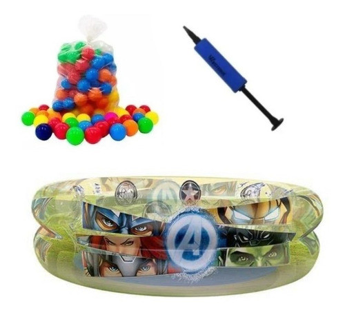 Piscina Infantil Inflável Vingadores + 50 Bolinhas + Bomba 0