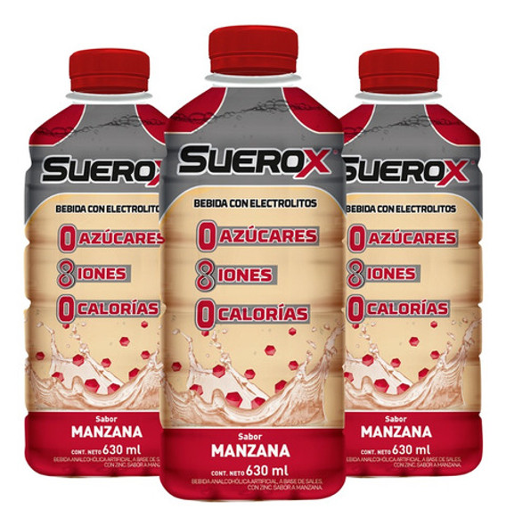 Pack Suerox Bebida Hidratante Manzana 630ml X3un 0 Pack Suerox Bebida Hidratante Manzana 630ml X3un 0