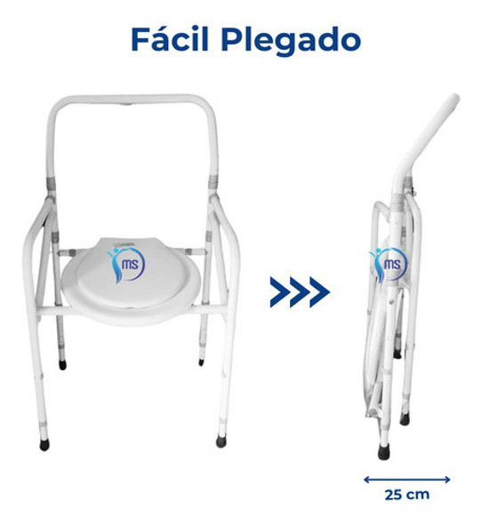 Silla Eleva Inodoro Portatil Plegable Regulable Con Respaldo 1