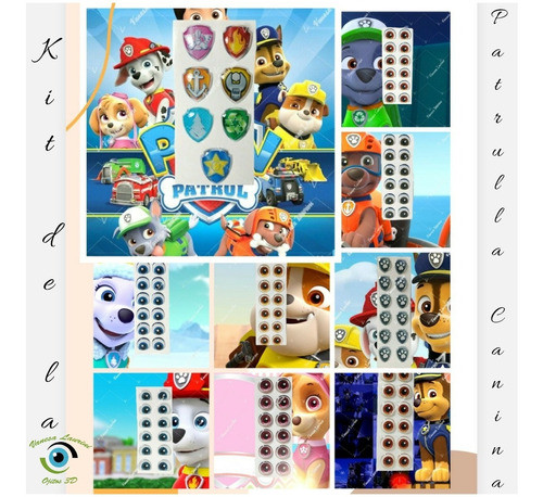Ojos Autoadhesivos 3d 15 Planchas Por 6 Pares De Ojos. 0