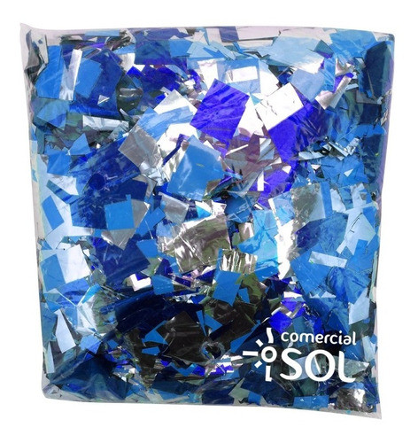 10kg Papel Picado Azul Sky Paper Efeito Confete Metalizado 0