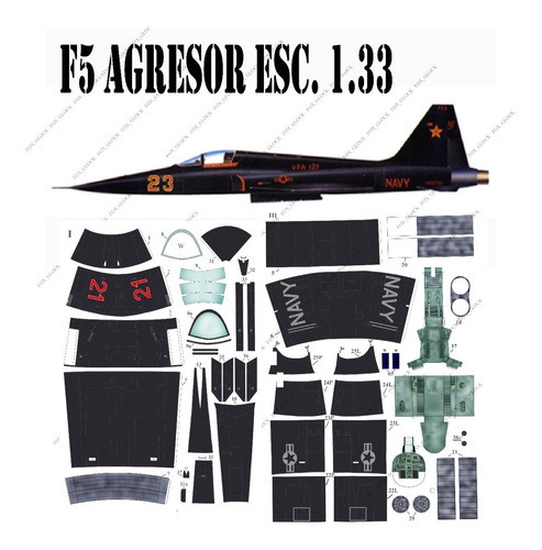 F 5 Top Gun 1.33 Papercraft 0