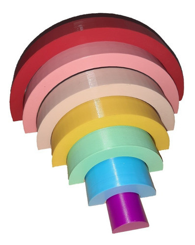 Arcoiris Montessori Waldorf 7 Piezas Impresion 3d Resistente 0