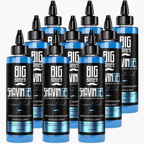 Shaving Gel Barbear Bisnaga Big Barber Menthol Pacote 9 Unid 0
