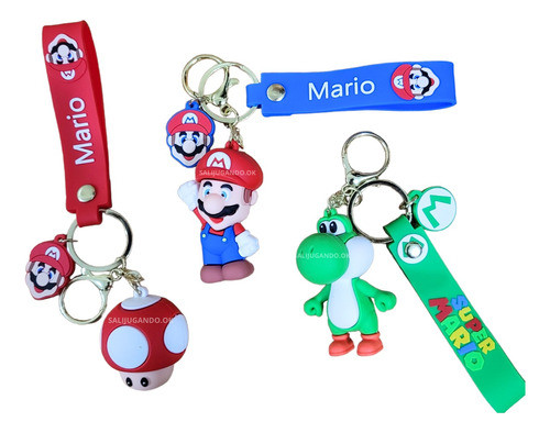 Llavero Mario Yoshi Hongo X1 Importado Goma Personajes 0