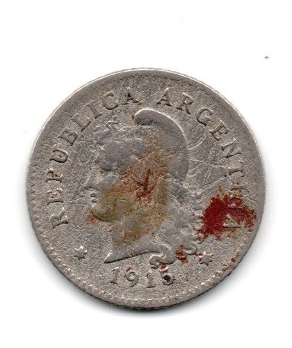 Moneda Argentina 10 Centavos 1915 Niquel Mb- 0