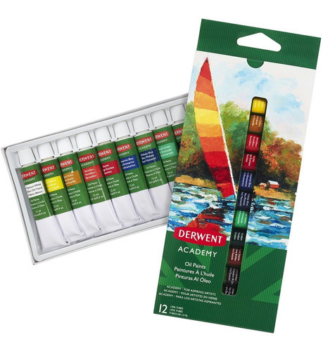 Tinta A Óleo Derwent Academy 12 Cores 0