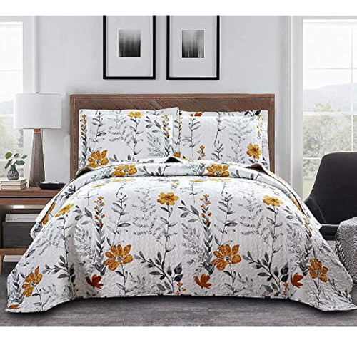 Colcha Juego De Sábanas Queen Size Juego De Edredones Floral 0