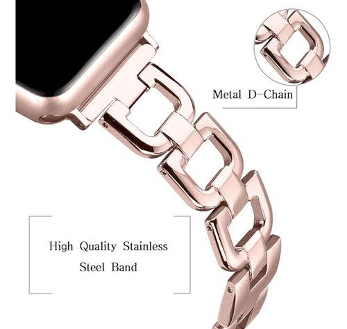 Correa De Reloj Para Apple Watch 38/40/41mm Rosa Dorado_a 1