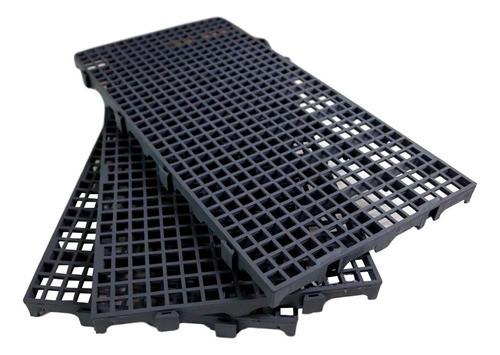 4 Pçs Pallet Plástico Estrado 2,5 X 25x 50 Cm Cor Preto 1