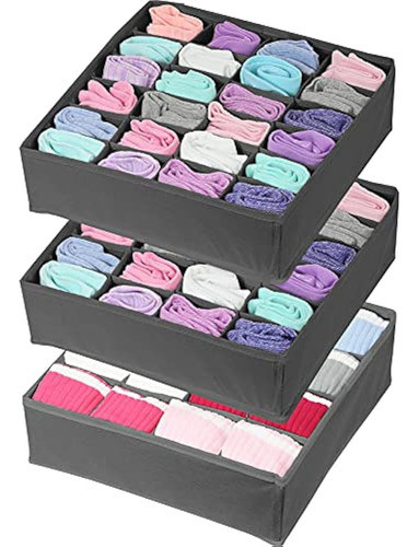3 Pack - Simple Houseware Socks Organizador De Cajón De Ropa 0
