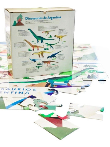 Rompecabezas Dinosaurios De Argentina 50 Piezas 48x68cm Ddl 1