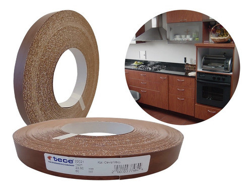 Filo Melaminico Preencolado Cedro 22mm X 50metros Tece 0