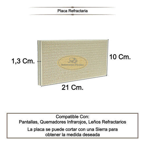 Placa Refractaria(21.0cm X 10.0cm) X2 Ud. Y Sellador X1 Ud. 1