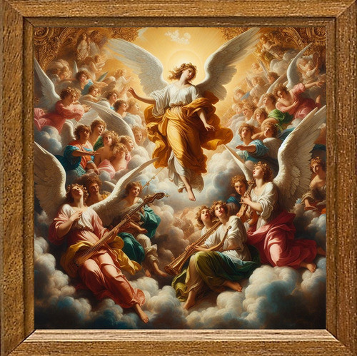 Cuadro De Arte Digital Ascensión Celestial V2 50x50cm Única 0