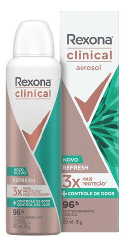 Kit 3 Desodorante Rexona Clinical Feminino Refresh 150ml 1