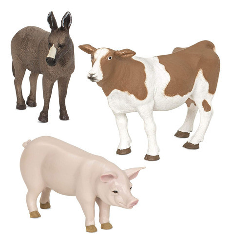 Figuras Animales Granja: Burro, Vaca Holstein, Cerdo 3 Años+ 0