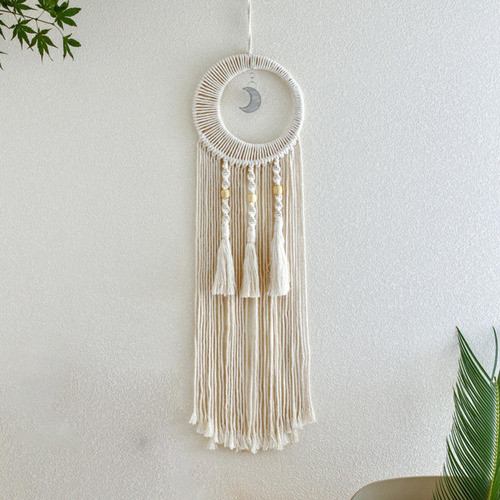 Algodão Lua Macrame Chic Tapeçaria Decoração De Quarto 1