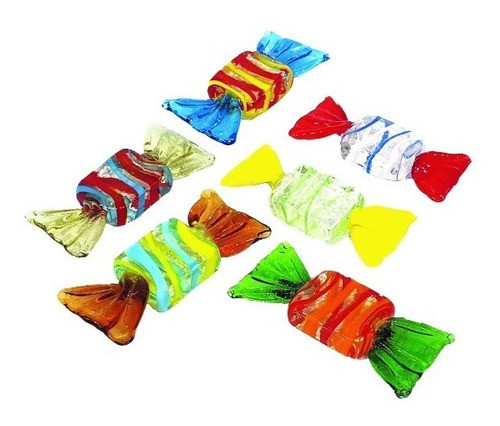 Caramelos Decorativos De Vidrio En Colores Pack X 6 Unidades 1