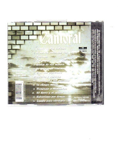 Cd Musical Cantoral, Paredes De Sueños, M&m 1998 1